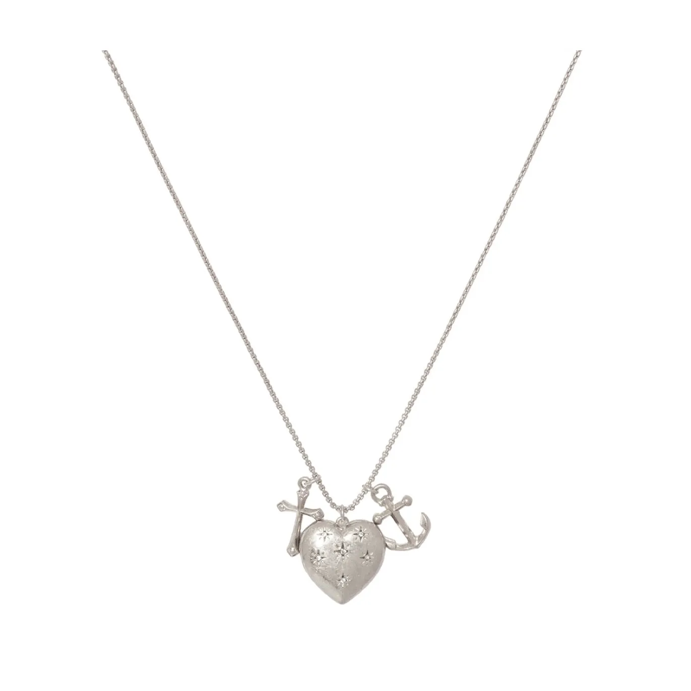 Bibi Bijoux Faith , Hope & Charity Heart Locket Necklace