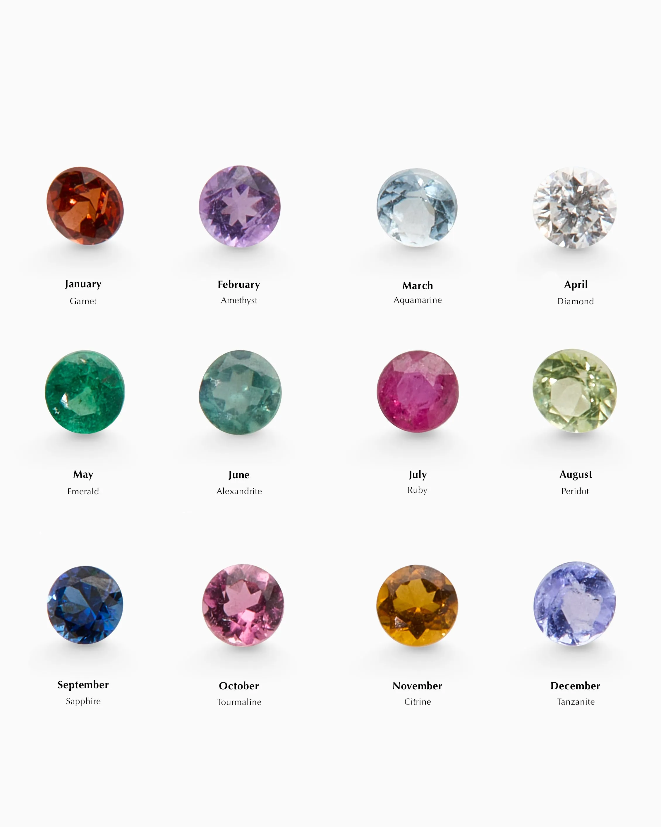 Birthstone Shadow Studs | Gold