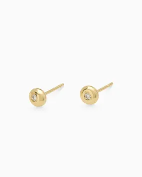 Birthstone Shadow Studs | Gold