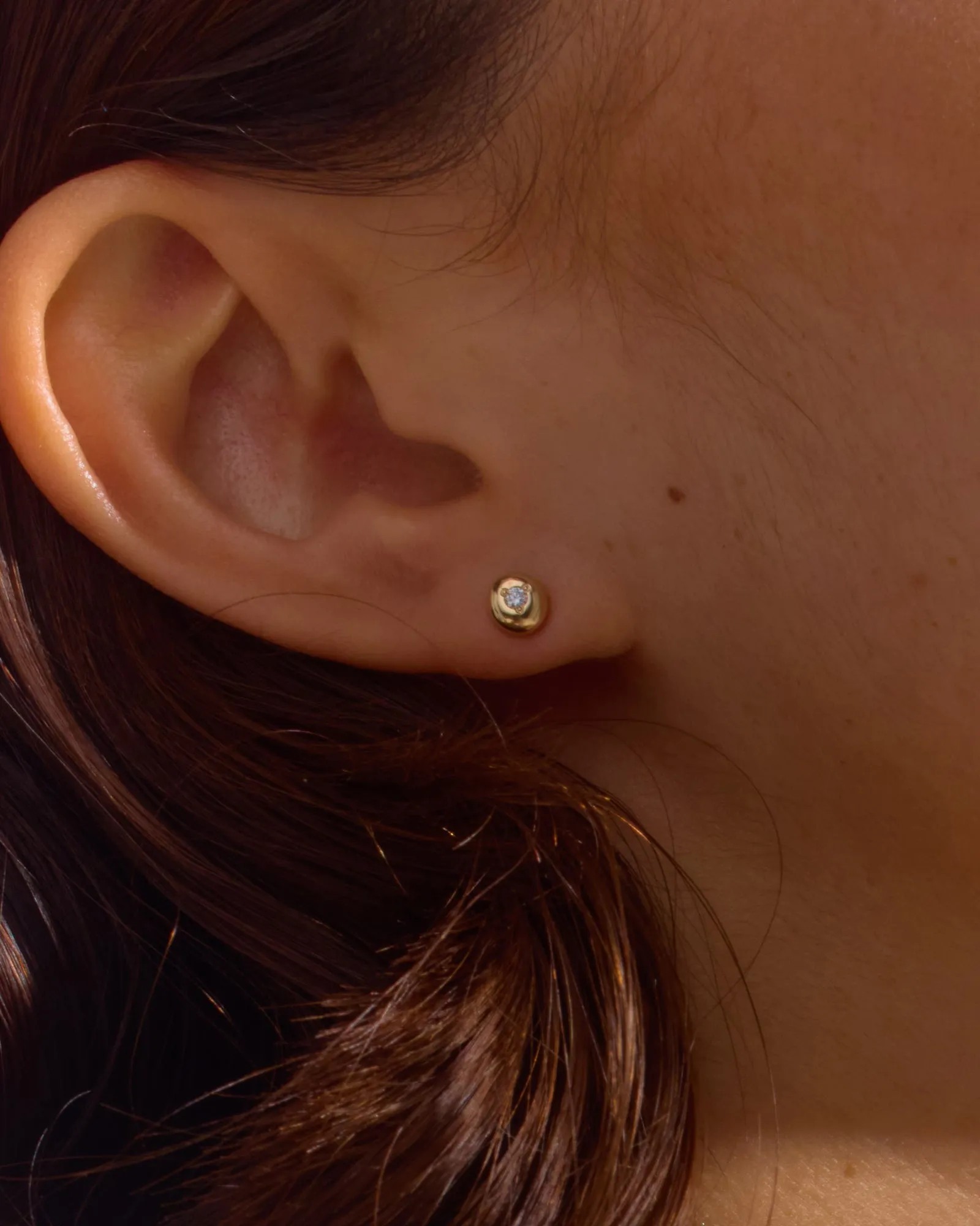 Birthstone Shadow Studs | Gold