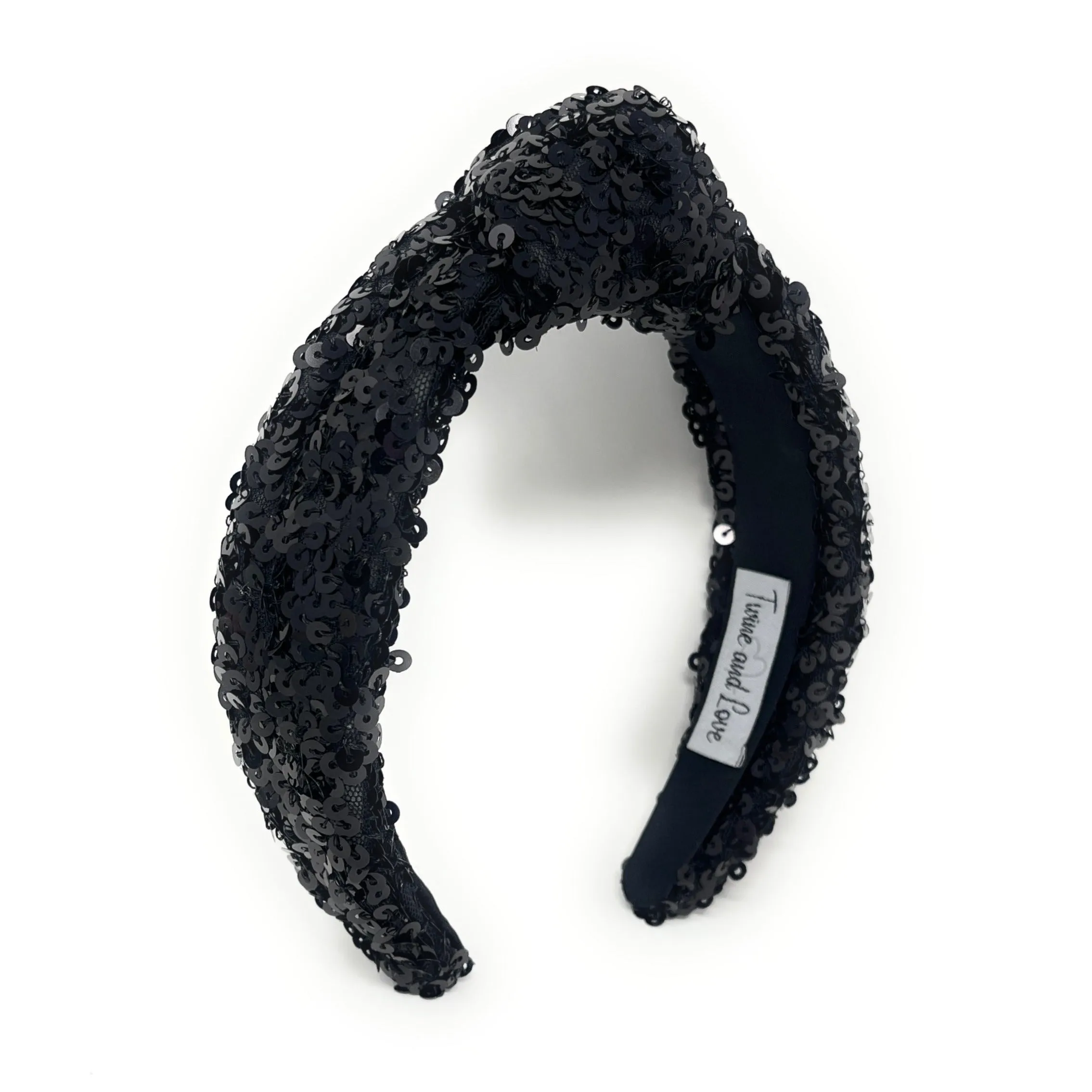 Black Sequin Knotted Headband