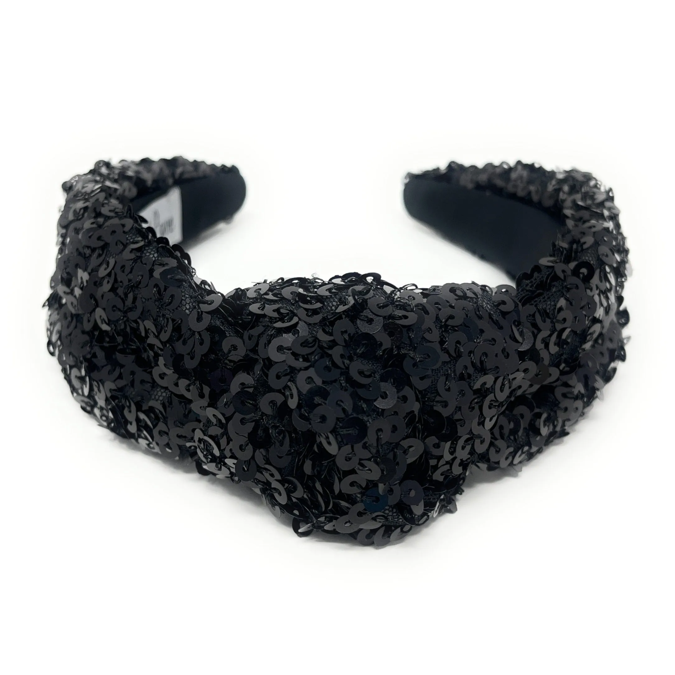 Black Sequin Knotted Headband