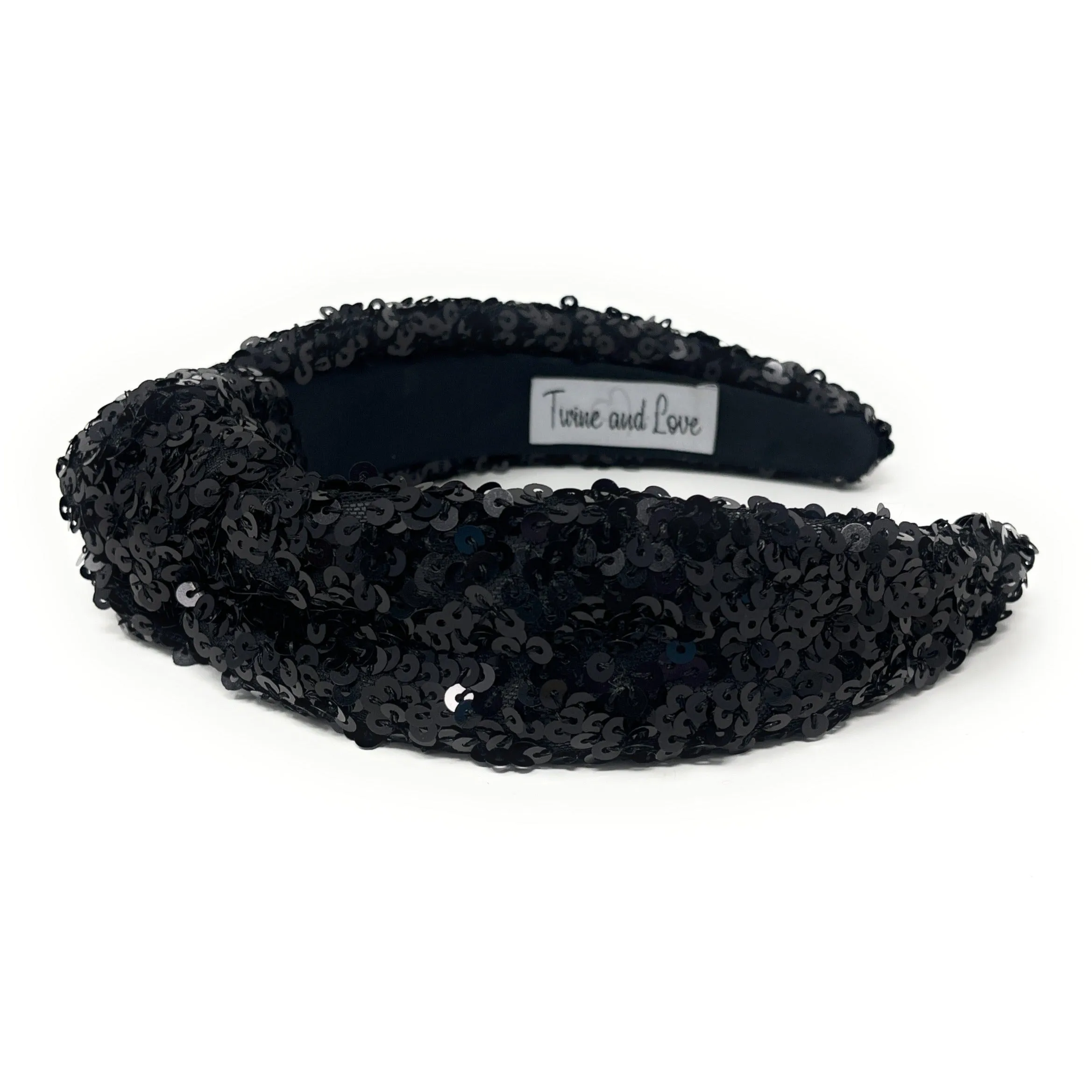 Black Sequin Knotted Headband