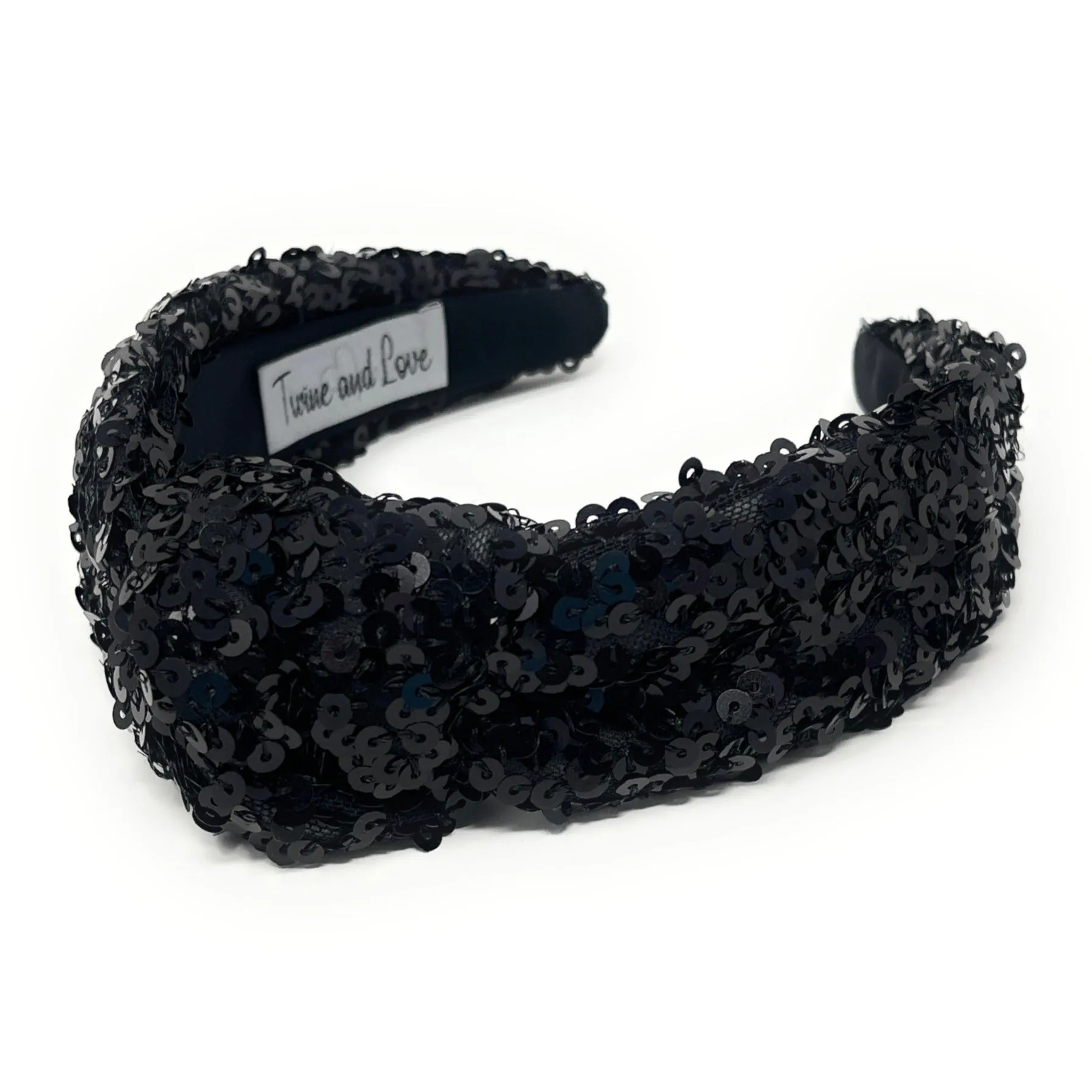 Black Sequin Knotted Headband