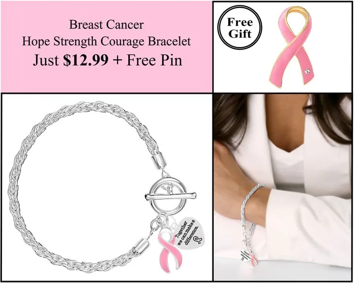 Breast Cancer Rope Bracelet w/Free Pin Offer - Just $12.99