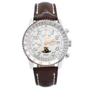 Breitling Mens Montbrillant Eclipse Stainless Steel 41.5mm White Arabic Dial Watch