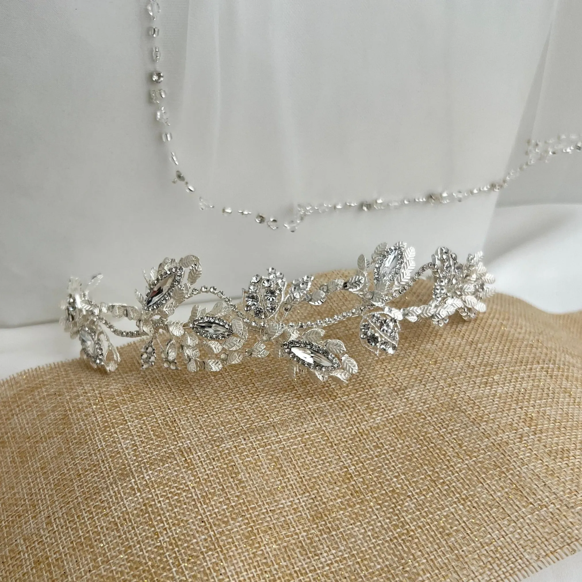 Bridal Headband , Quinceanera Headband, Flexible headband for wedding