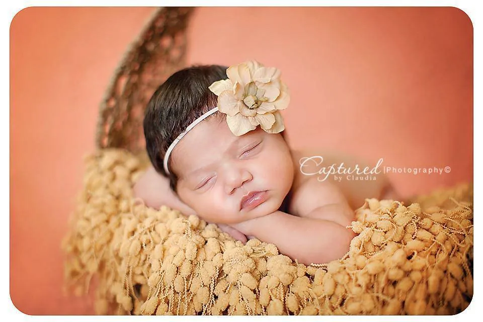 Brown Vintage Flower Headband