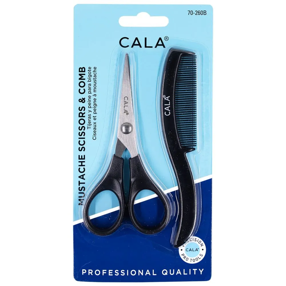 Cala Mustache Scissors & Comb