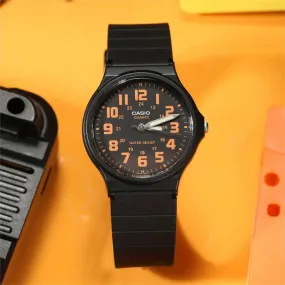 Casio Analogue Black/Orange Dial Resin Strap Unisex Watch| MQ-71-4BDF