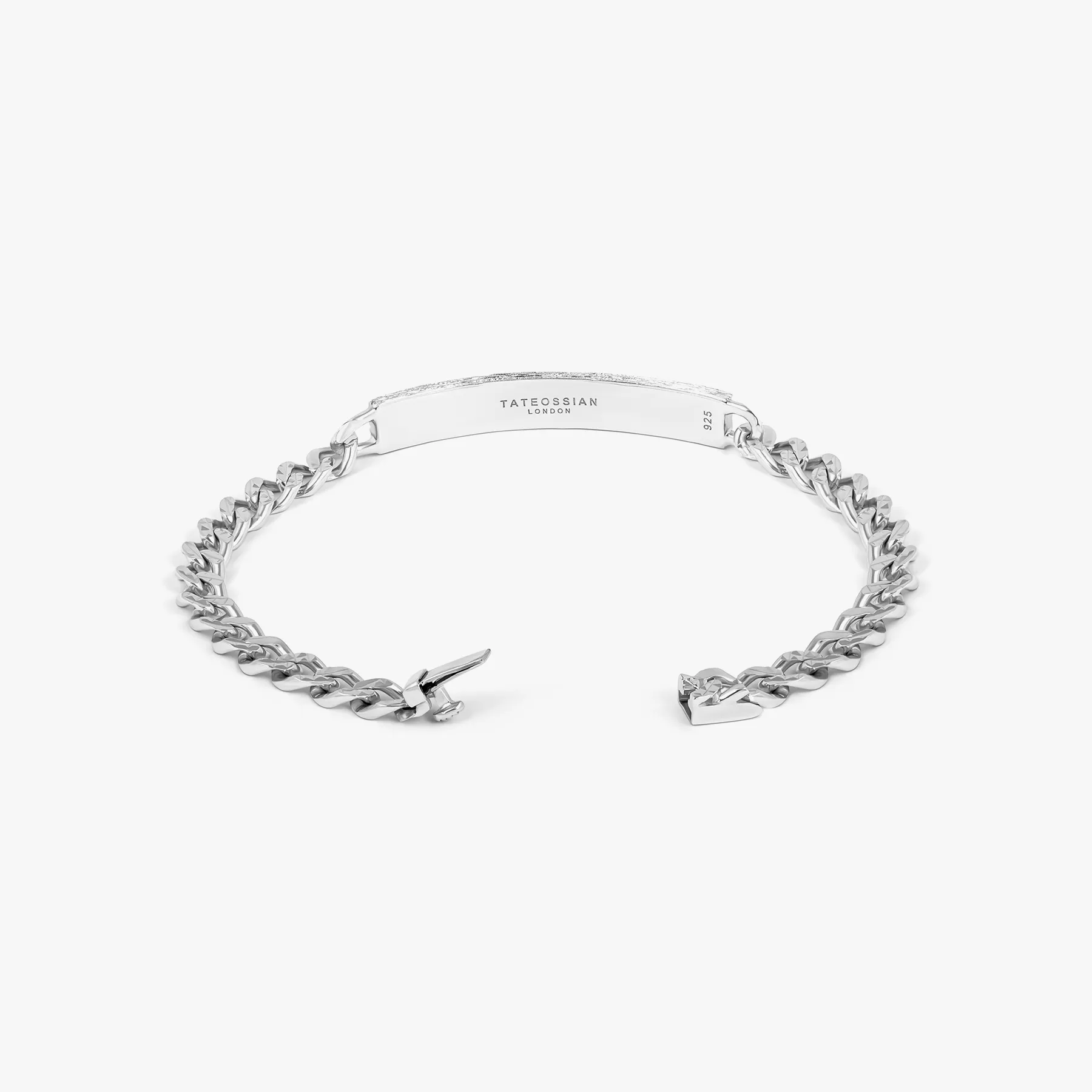 Catena Curve ID Bracelet In Silver