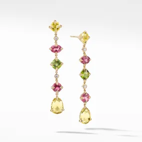 Chatelaine Multi Drop Earrings with Lemon Citrine, Pink Tourmaline, Peridot and Diamonds