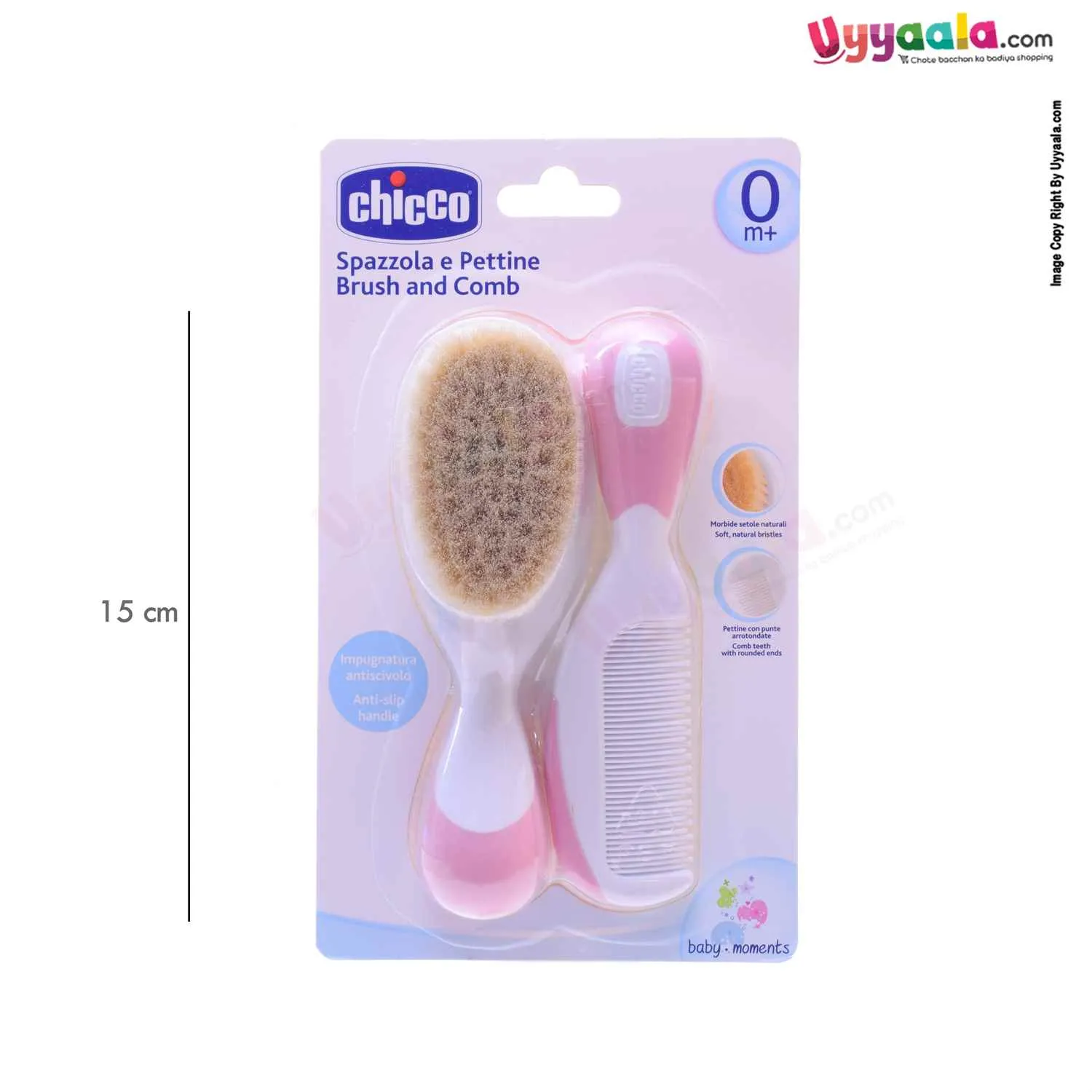 CHICCO Brush & Comb Set 0 m Age, Pink