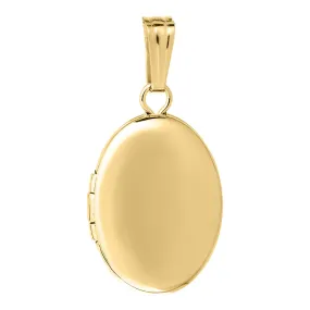 Child 14K Yellow Gold Oval Locket Necklace