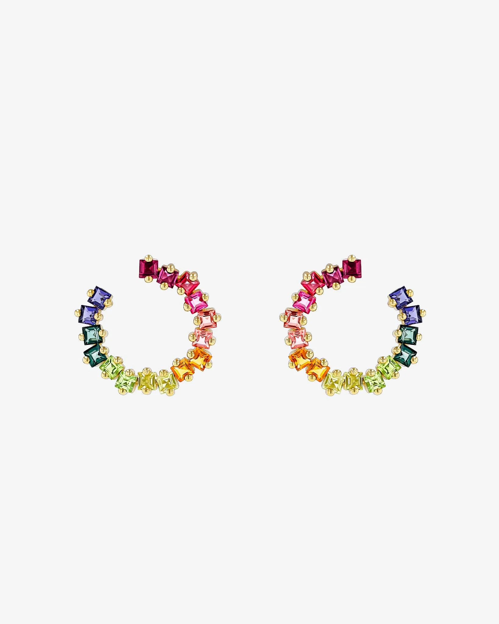 Cierra Rainbow Midi Sideways Hoops