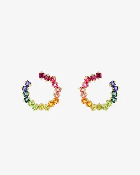 Cierra Rainbow Midi Sideways Hoops