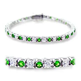 CJ46906 Wholesale Women's Brass Rhodium Synthetic Emerald Bracelet