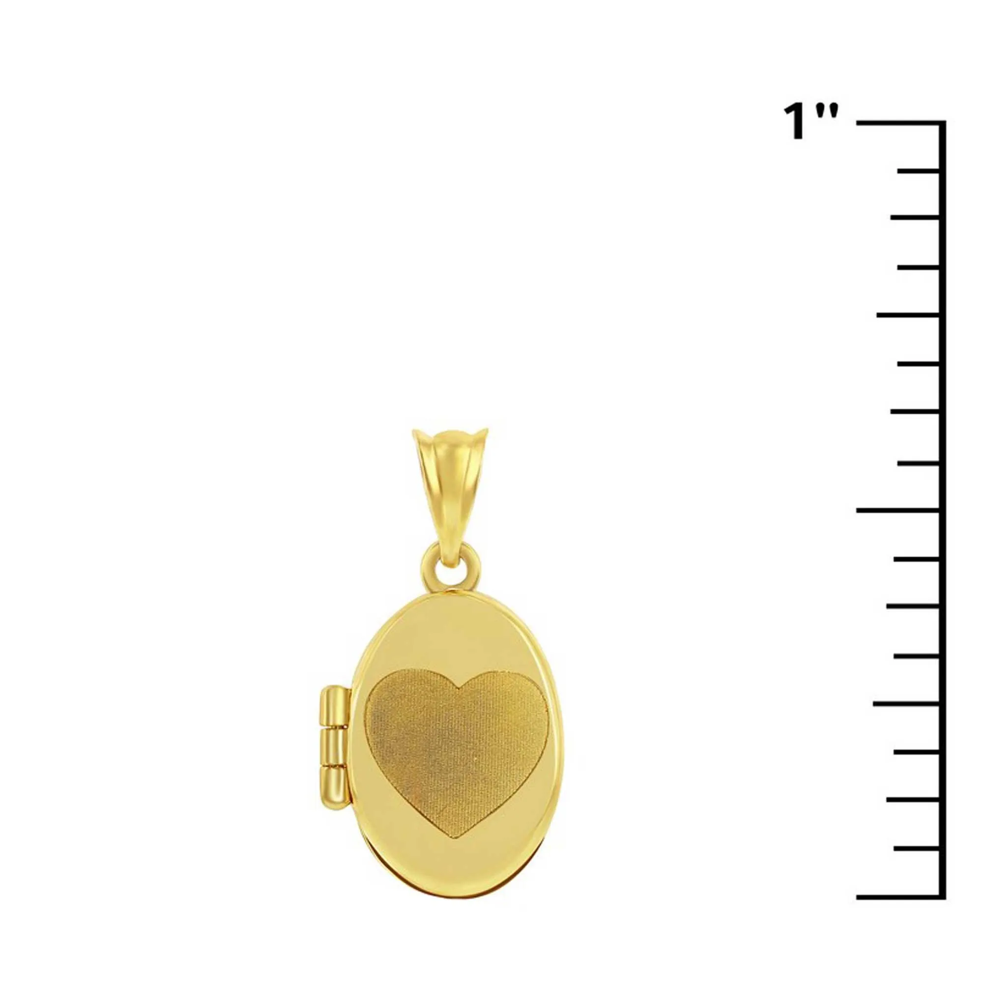 Classic Gold  Women's Locket - 14K Yellow Gold Heart 'Mom' Oval | 14J-204