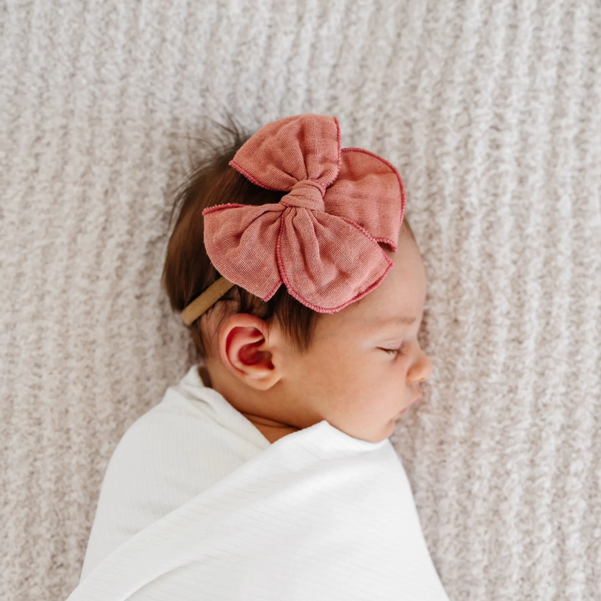 Cloud Muslin™ Heirloom Bow - Rose Headband