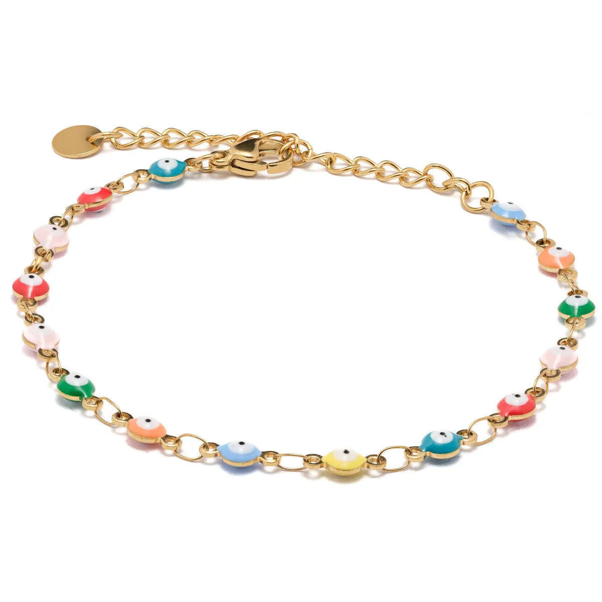 Colorful Eyes Gold Bracelet