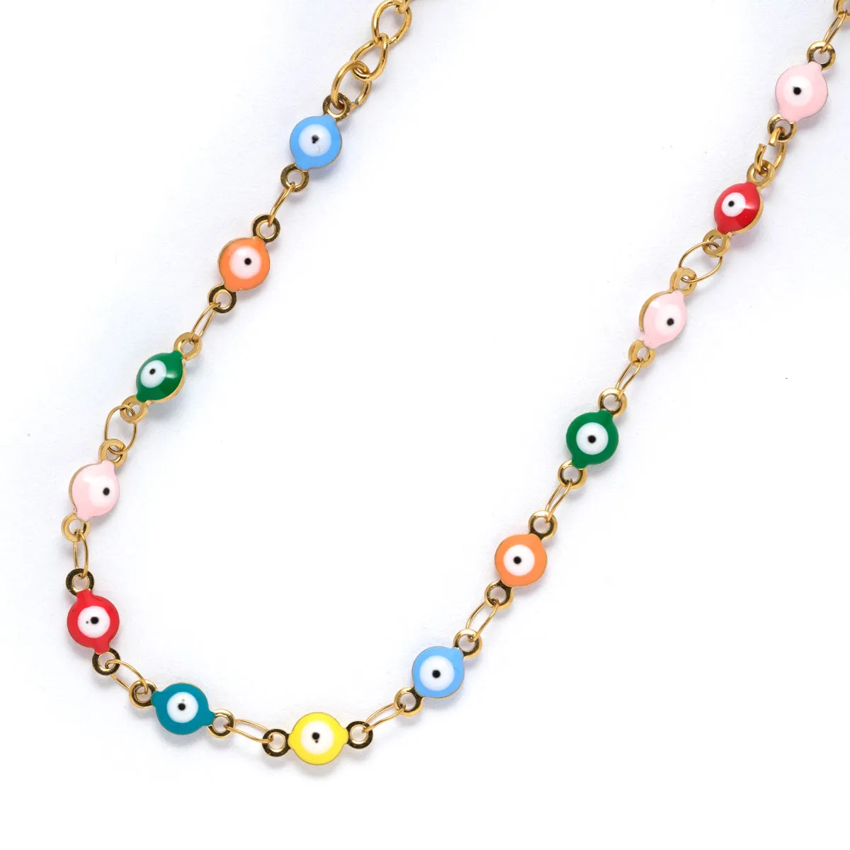 Colorful Eyes Gold Bracelet