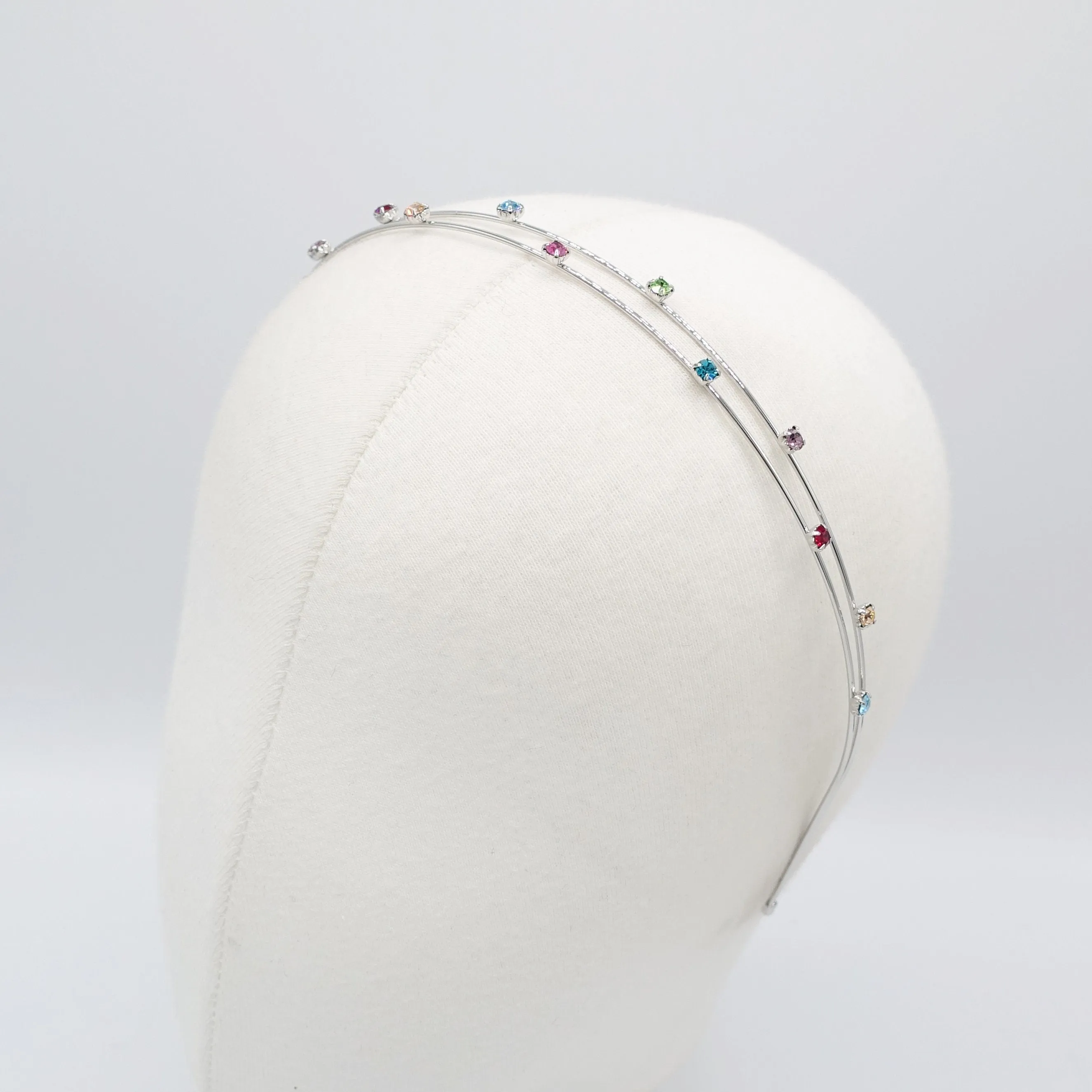 colorful rhinestone double headband