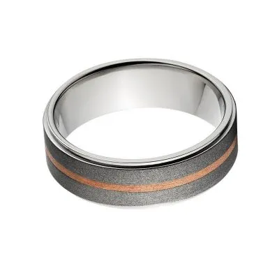 Copper Ring Titanium Wedding Ring Copper Inlay Ring Titanium Wedding Ring Copper Jewelry Wedding Ring: