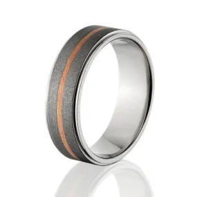 Copper Ring Titanium Wedding Ring Copper Inlay Ring Titanium Wedding Ring Copper Jewelry Wedding Ring: