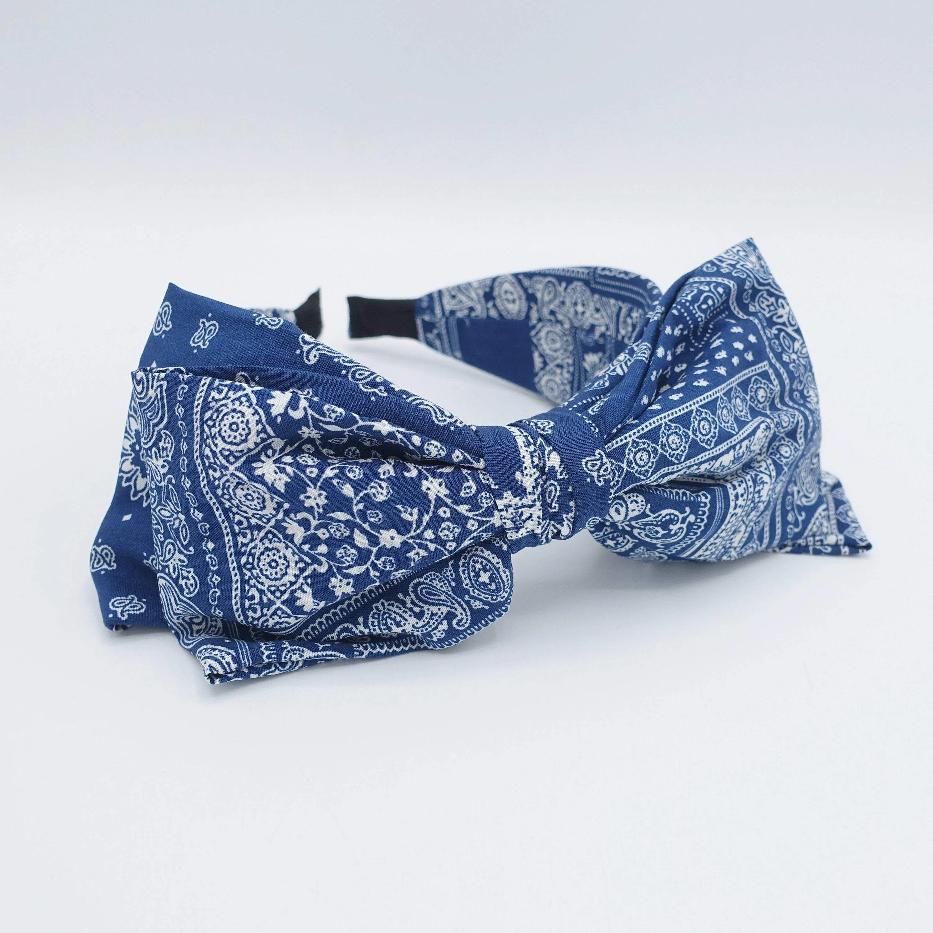 cotton paisley double layered bow headband big bandana bow hairband hair accessory for women