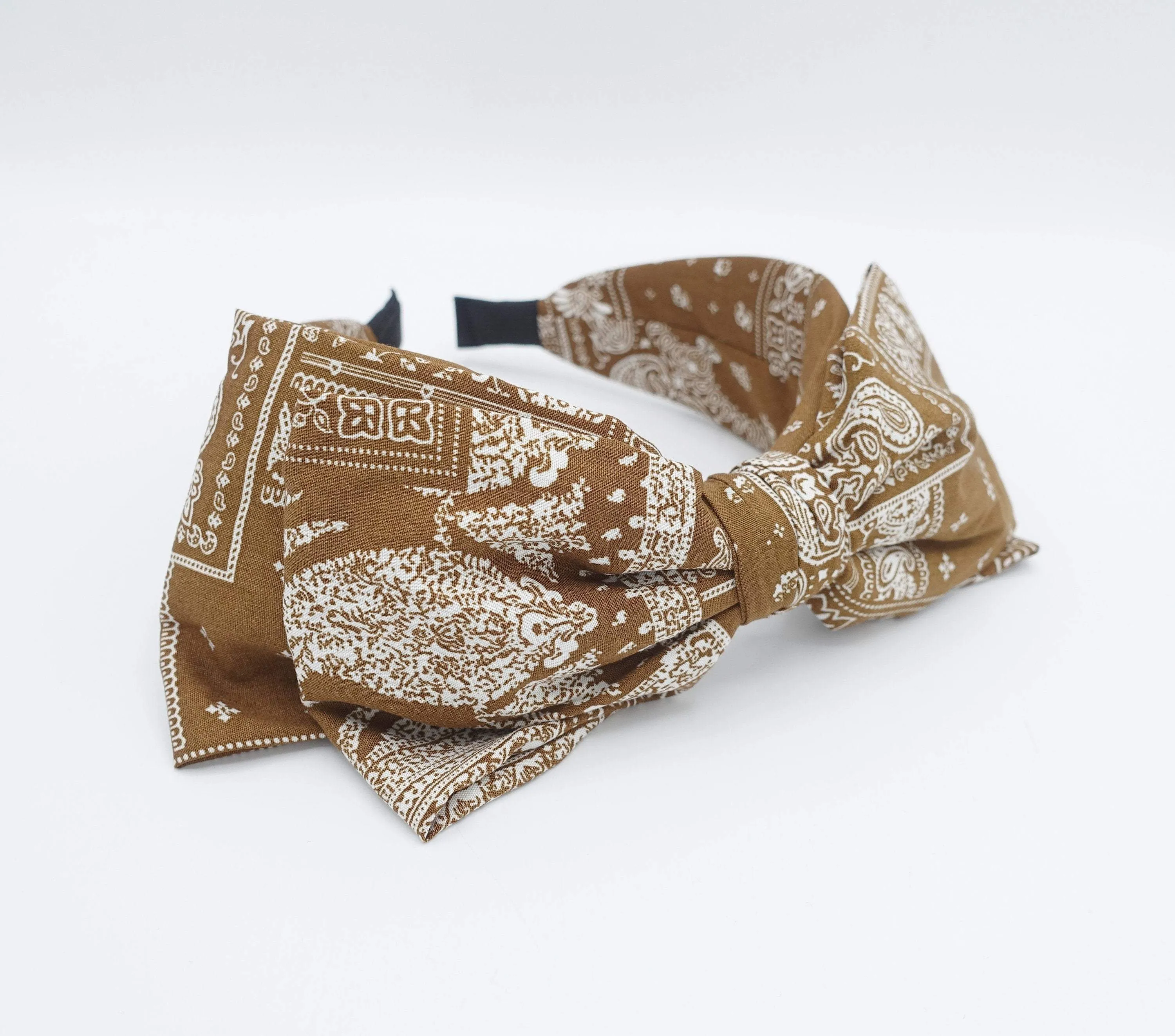 cotton paisley double layered bow headband big bandana bow hairband hair accessory for women