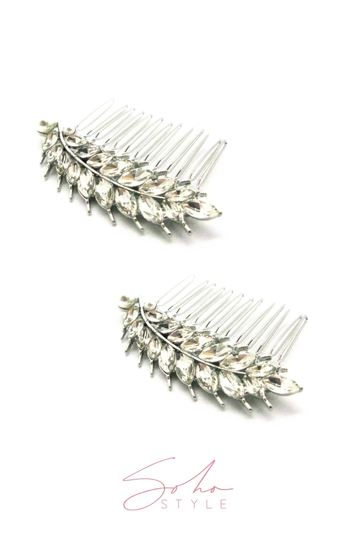 Crystal Feather Burst Hair Comb