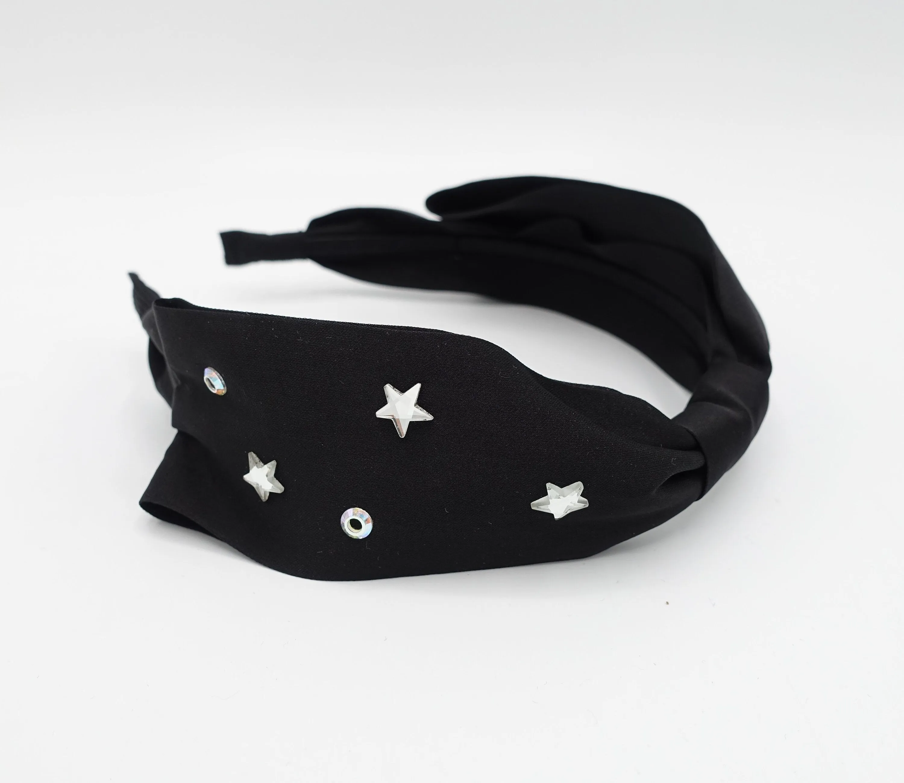 crystal hotfix embellished  black bow tie headband