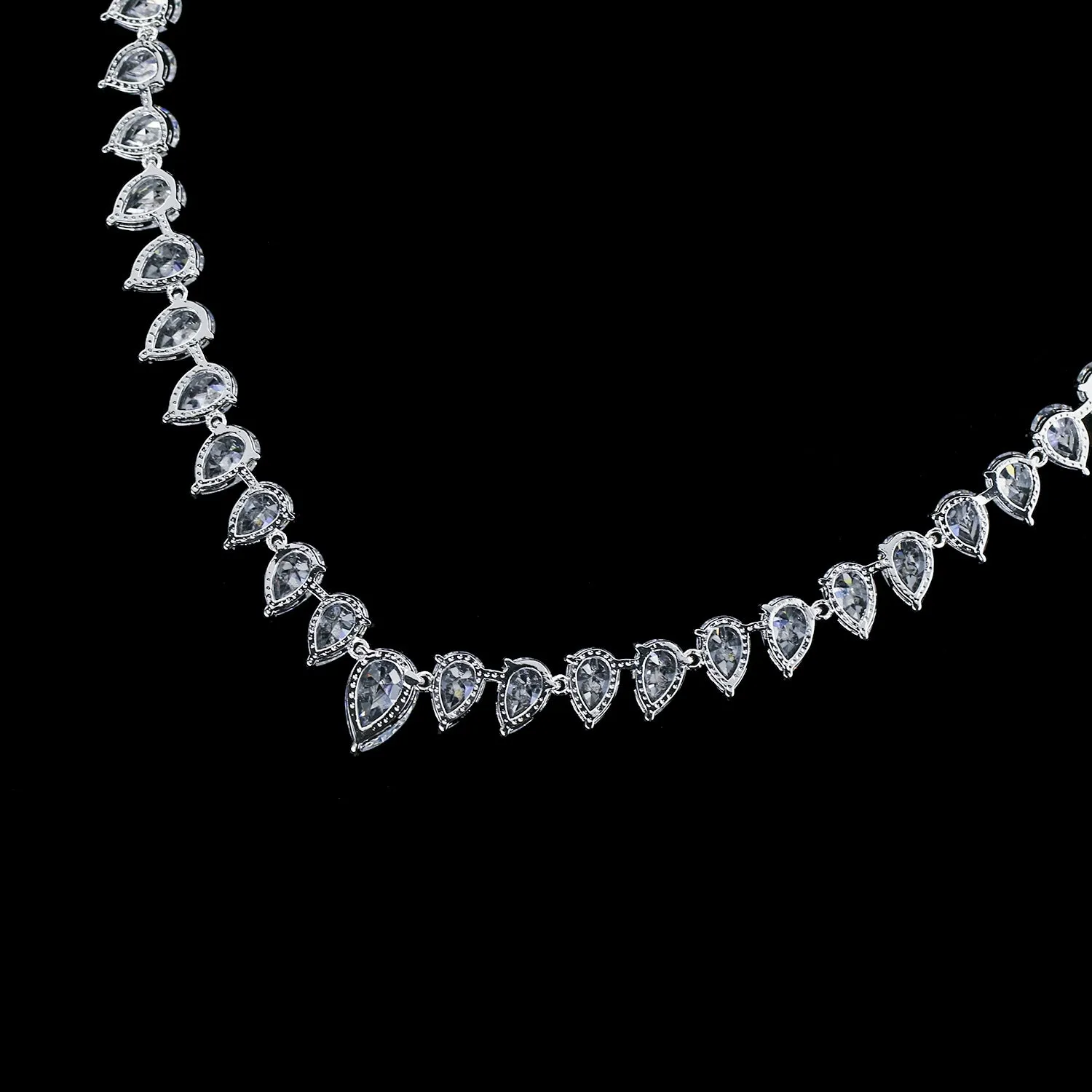 Cubic zirconia bride wedding necklace earring set  CN10271