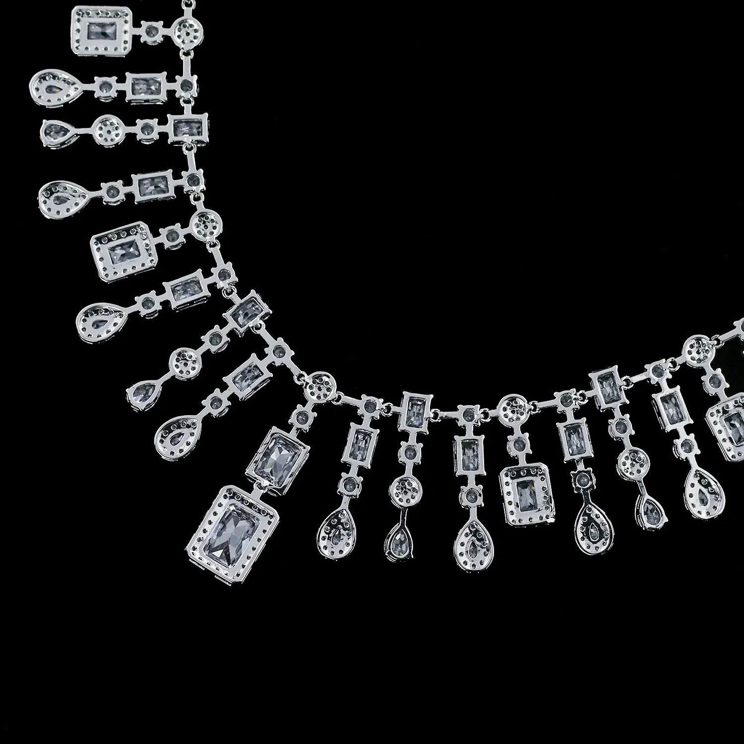 Cubic zirconia bride wedding necklace earring set tCN10307