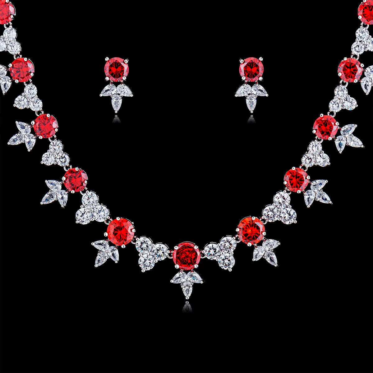 Cubic zirconia Wedding Necklace Earring Set,Women Party Jewelry CN10128