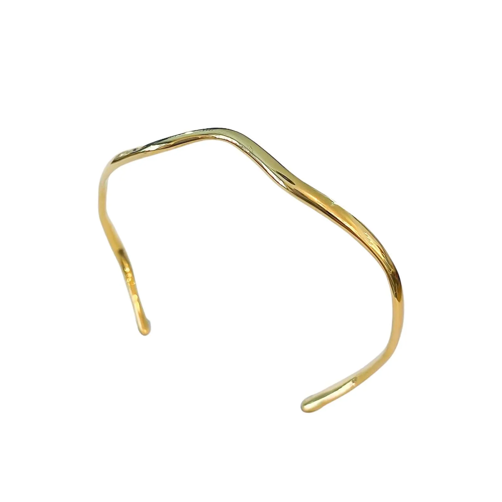 Curves gold plated silver bracelet