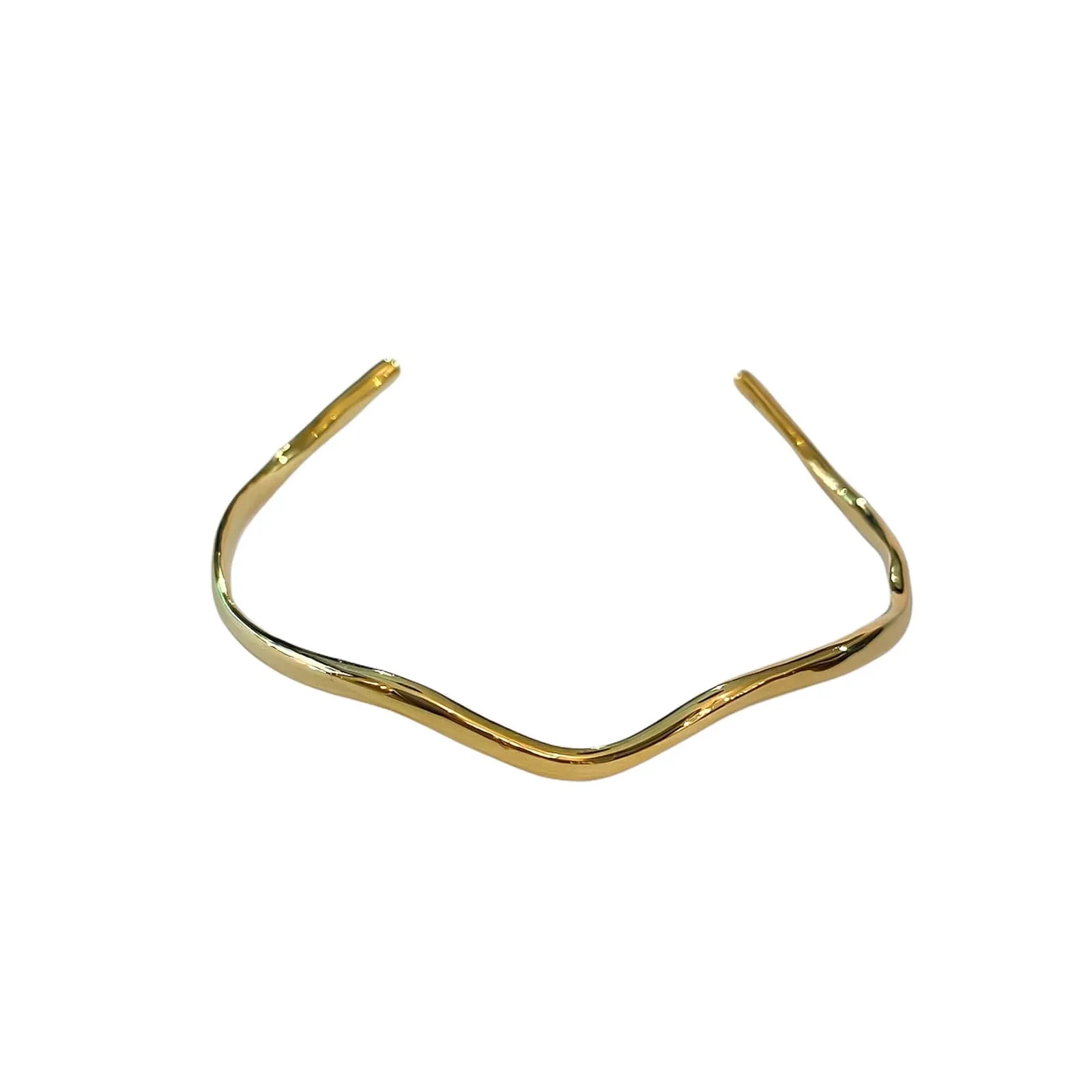 Curves gold plated silver bracelet