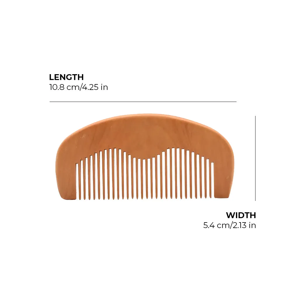 Custom Natural Wood Pocket Beard Comb