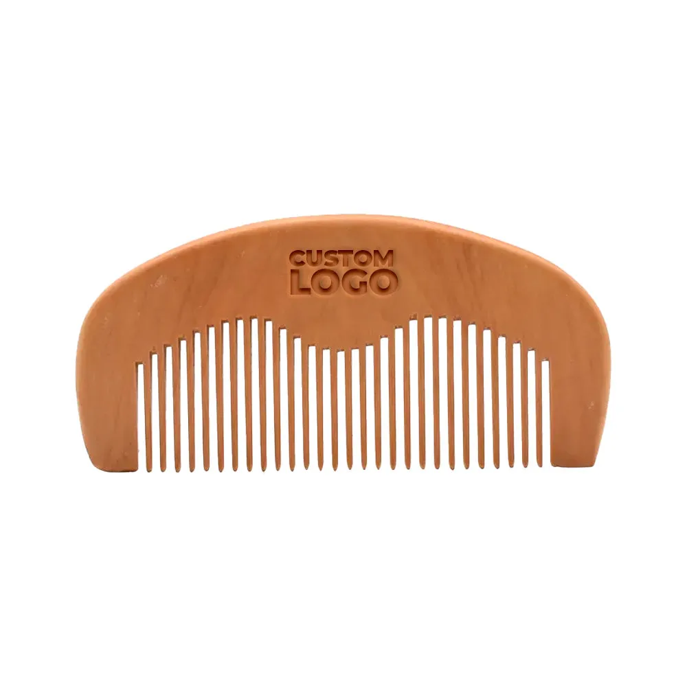 Custom Natural Wood Pocket Beard Comb