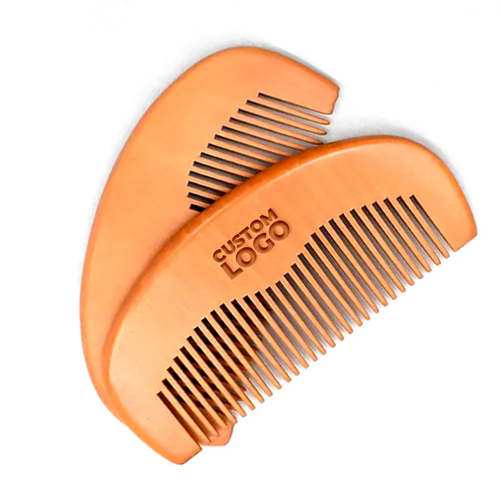 Custom Natural Wood Pocket Beard Comb