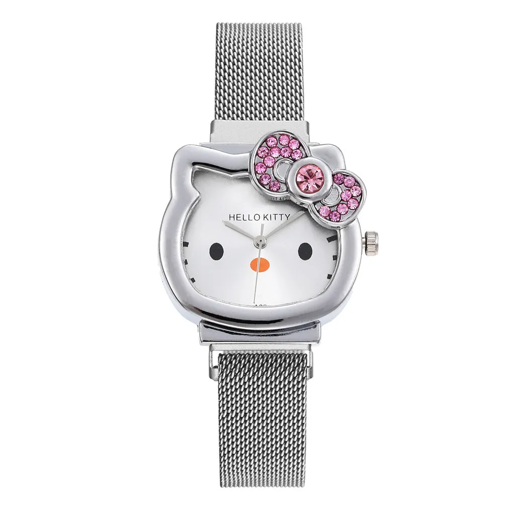 Cute Cartoon Watch Children's Watch Magnet Strap Hello Kitty Boys and Girls Student's Watch