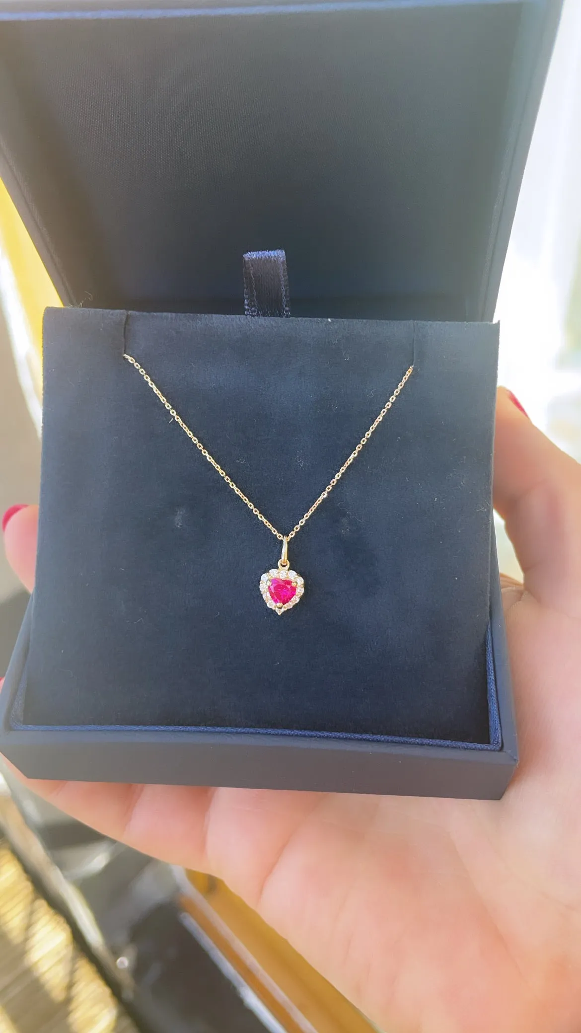 CZ Ruby Pendant (9ct Solid Gold)