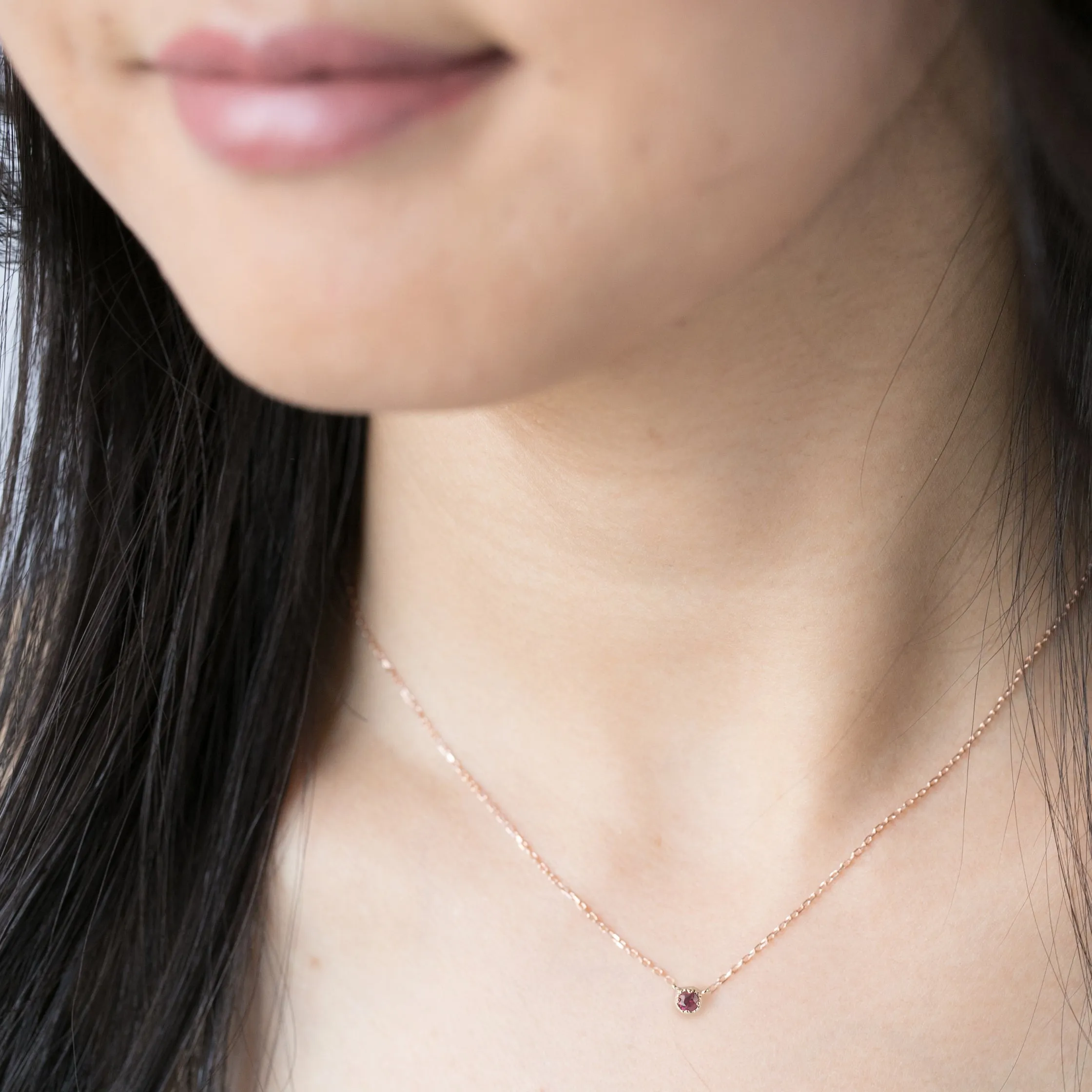 Dahlia Ruby Solitaire Necklace