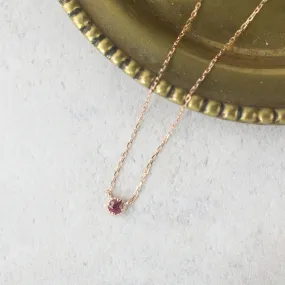 Dahlia Ruby Solitaire Necklace