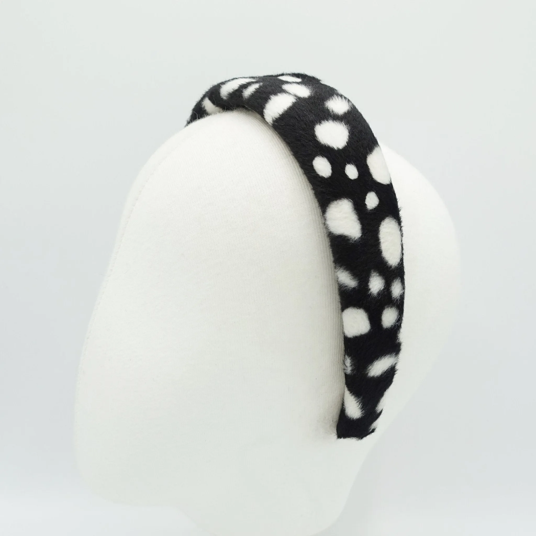 dalmatian fabric fur headband padded hairband cute Fall Winter hair accessory for women