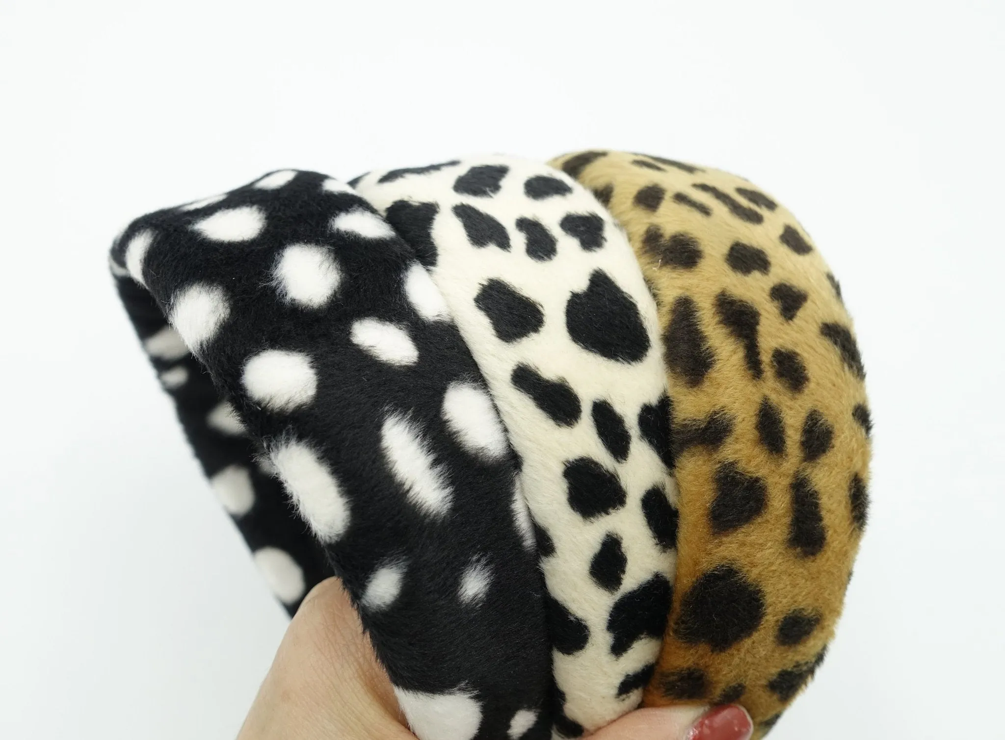 dalmatian fabric fur headband padded hairband cute Fall Winter hair accessory for women