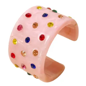 Darlene- the Multicolored Rhinestone Studded 1950s Style Cuff Bracelet 7 Colors