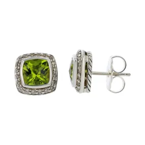 David Yurman Albion Earrings with Peridot and Diamonds