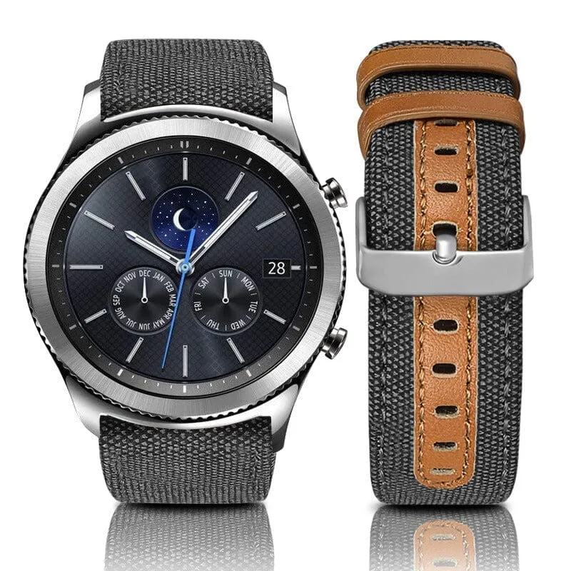 Denim & Leather Watch Straps Compatible with the LG Watch