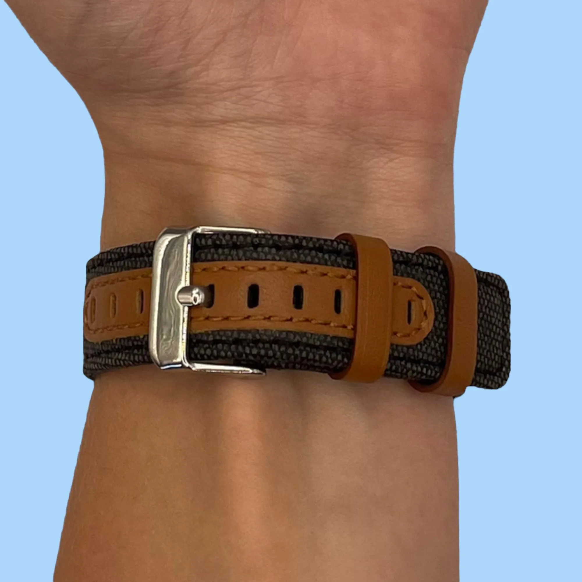 Denim & Leather Watch Straps Compatible with the LG Watch